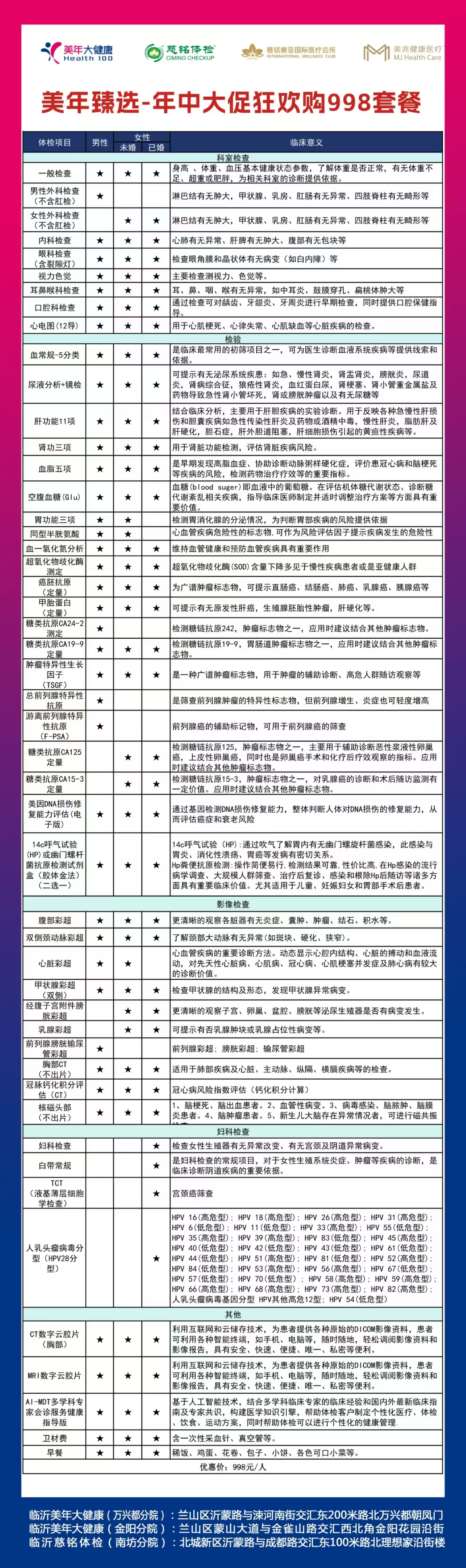 美年臻选998套餐